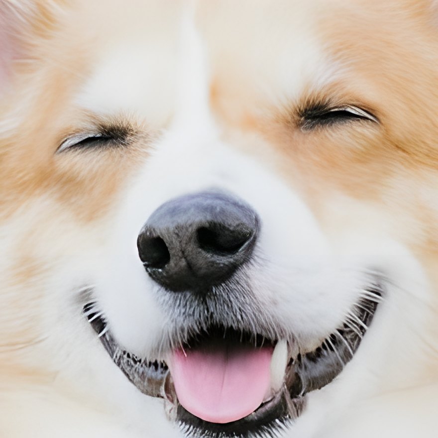 After: the same crop upscaled four times, with sharp fur and whiskers